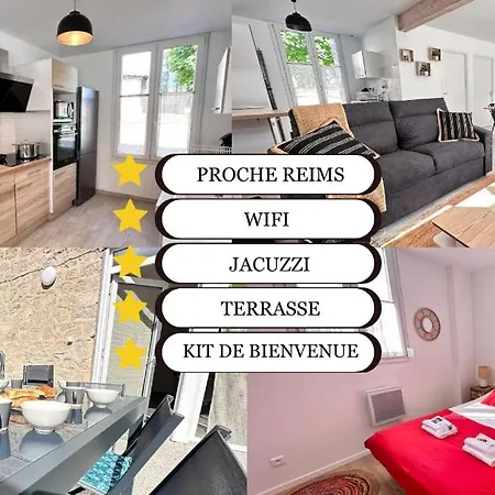 10 Personnes Avec Jacuzzi A 10 Min De Reims Lejlighed Fresnes-les-Reims